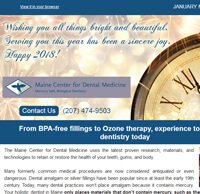 Dr. Imam Mohammed , Maine Center for Dental Medicine Newsleetr For 2018 January